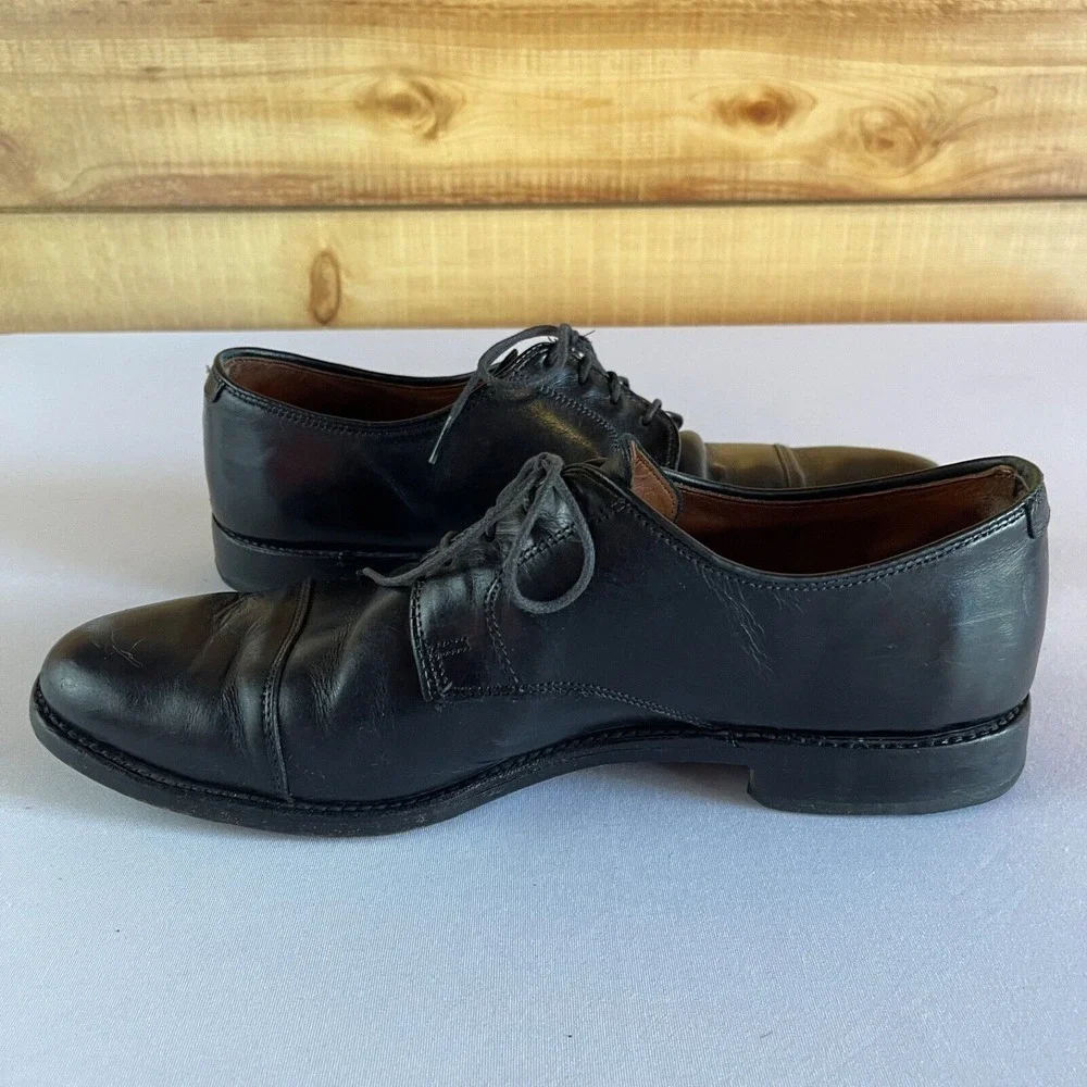 Allen Edmonds Riverside Mens 11 D Black Leather Lace Up Cap Toe Oxford Derby USA